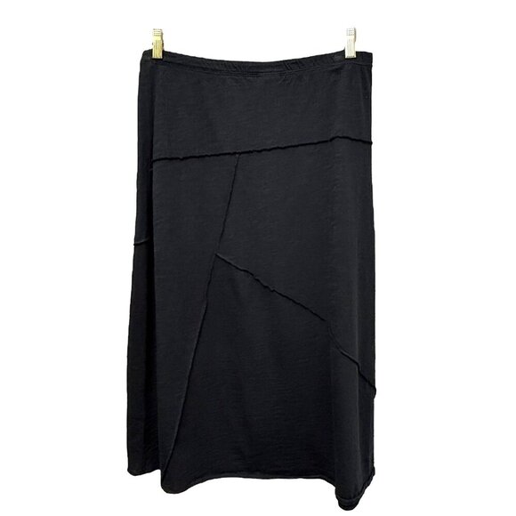 J.JILL Black Skirt XS Black Cotton Knit Casual Midi Pull on Elastic Waist - Picture 5 of 7